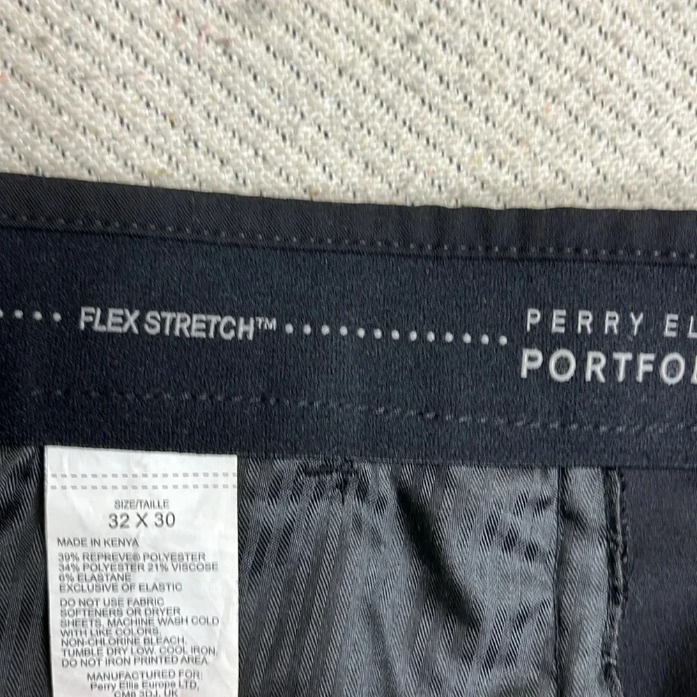 Perry Ellis Portfolio Flex Stretch waist grip black trouser pants, 32x30